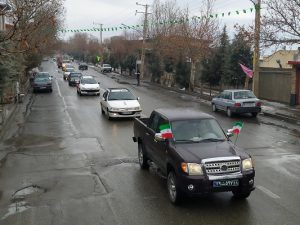 حضور پرشکوه شهروندان خامنه در راهپیمایی موتوری و خودرویی یوم الله ۲۲ بهمن